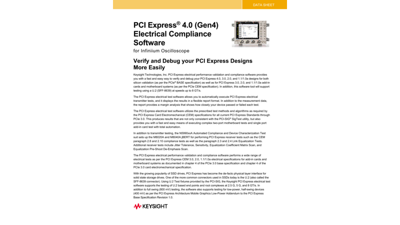 D9040PCIC PCI Express 4.0 (Gen4) Electrical Compliance Software